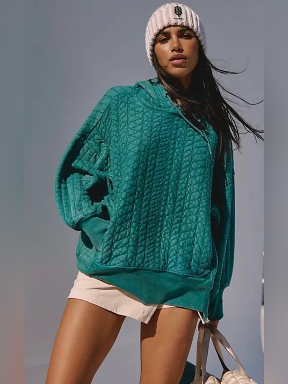 FP Movement Sprint To Finish Quilted Hoodie~ Midnight Jade